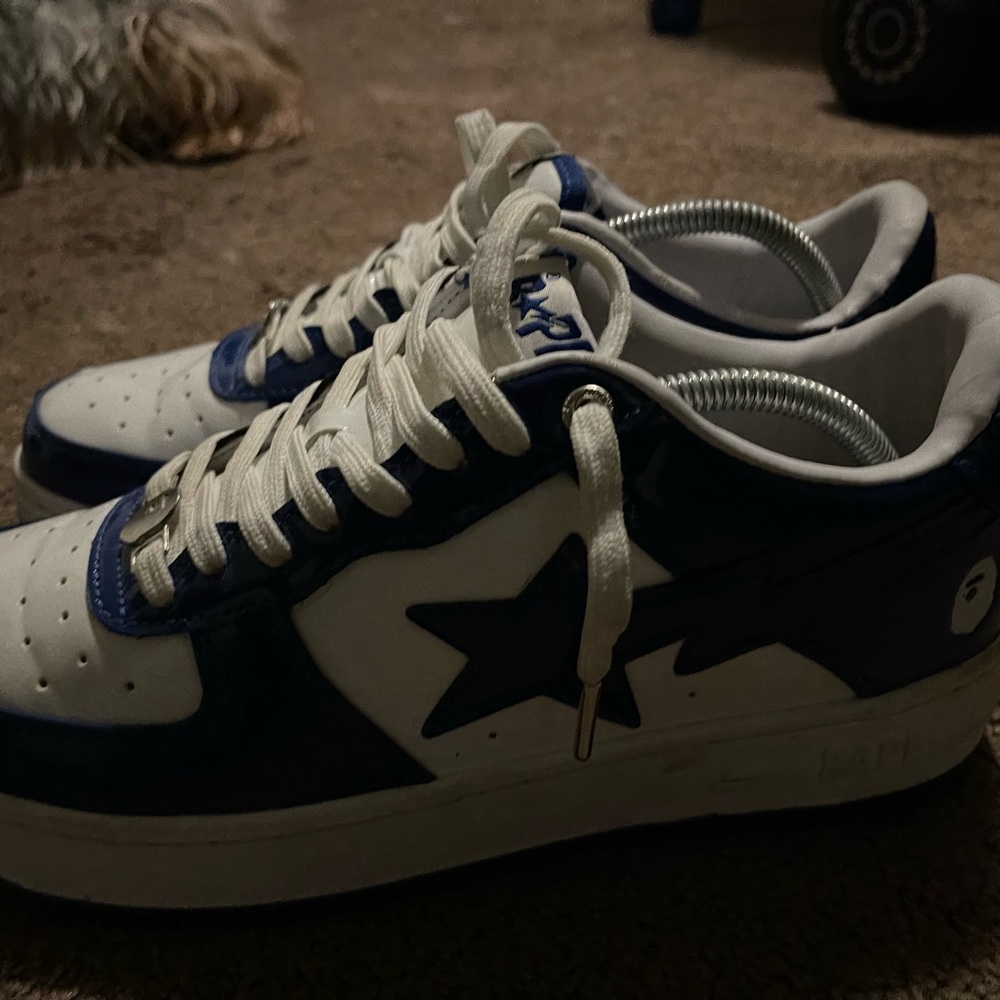 Bape Blue and White Star Sneakers